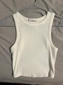 White Cropped Tank Top