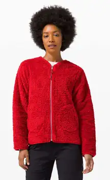 Lululemon Red Oh So Sherpa Full Zip Jacket