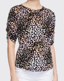 Veronica Beard Jeans Waldorf Lilac Top Women’s Medium Leopard Pima Cotton