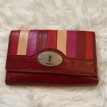 Fossil Red Trifold Wallet