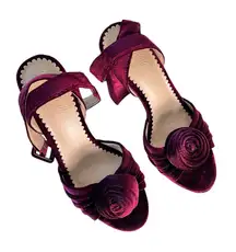Antonio Melani x Nicola Bathie Emilia Velvet Burgundy Platform Sandals‎ 9M