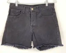 Brandy Melville Black cut off jean Shorts button‎ fly size Large