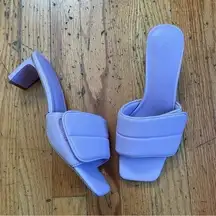 Open Edit  Lavender Slide Heels Size 7.5