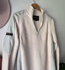 Vintage 90s y2k NAUTICA Quarter Zip Pullover‎ Chunky Rib Knit Sweater SIZE XL