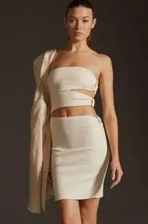 Anthropologie Bordeaux Cutout Women's Strapless Mini Dress