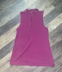 COPY - TORRID Women's Berry Tank Top Size 1 Mock Neck 1/4 Zip NWT