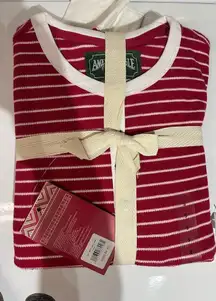 American Eagle Red/White Stripe Waffle Stripe Pajama Set Womens Small NWT