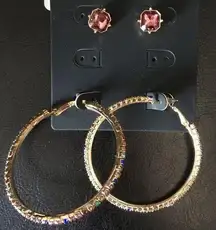 Nicole Miller set of 2 Multi Color Earrings Hoops