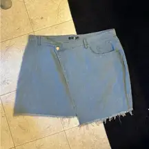 Boohoo Denim Wrap Skirt Plus