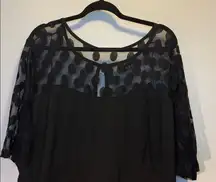 Chic Black Sheer Polka Dot Dress