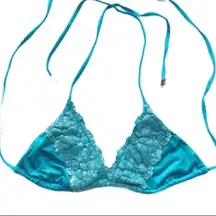 Beach Bunny Tri Bikini Top With Metallic‎ Lace