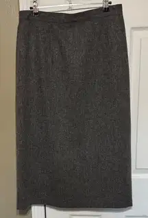 Sag Harbor Wool Blend Lined Charcoal Midi Skirt Size 12