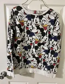 H&M Mickey Mouse & Donald Duck Fullprint Sweatshirt Women’s / Disney Divided Med