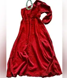 🍅 Red Carter One Shoulder Maxi
Dress Red Brick M Resort Boho Coverup Beachwear