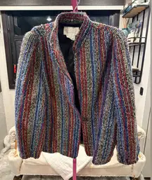 VINTAGE D. K. Gold Striped Multicolor Jacket size 18