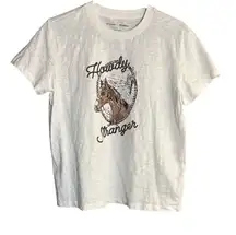 Kittenish+Flag & Anthem “Howdy Stranger” Horse, Rope & Cacti White Graphic Tee.