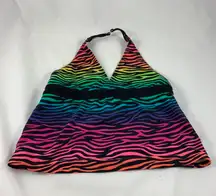 14  zebra neon rainbow swim tank top