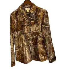 Gander long sleeve button front hunting outdoor shirt women S