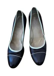 Bally Brown Leather Block Heel Pumps Womens Size 10 US / 40 EU Rounded Toe