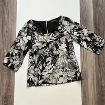 Velvet Anthropologie Floral Print Silk Blouse