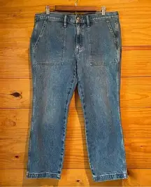 J. Crew Factory Utility Ankle Crop Mid Rise Patch Pocket Jeans 31 NWT