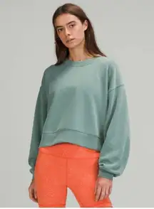 Lululemon Softstreme Perfectly Oversized Cropped Crew Neck Sweater Sz 10 /12