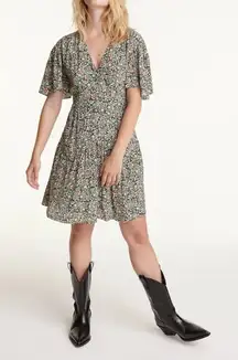 The Kooples‎ Women's Short Floral Printed Bell Sleeve Dress Size 2 Tiered