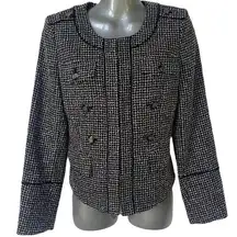 White House Black Market Tweed Jacket Blazer Vintage 90s Y2K Look Women's Size 2