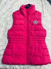 Hollister Womens Sherpa Lined Puffer Vest Pink (Small)