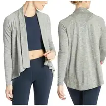 Athleta Gray Drape Front nirvana wrap Long Sleeve Cardigan Wear two ways