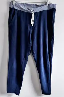 Nautica Size L Dark Blue Joggers with Striped Waistband