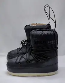 Steve Madden Womens Y2K Moon Boot Size 9/10 Black Snow Boots Winter Streetwear