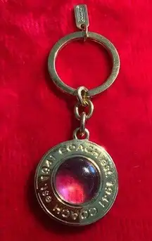 Coach Vintage Rare Pink Jewel  Keychain Key ring