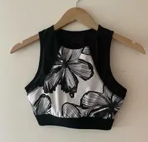 Layer 8 Floral Mesh Sports Cropped Tank Bra