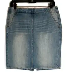 Gap 1969 Blue Stone Wash Denim Straight Pencil Skirt Size 29
