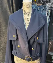 Juicy Couture Navy Pea Coat with Gold Buttons