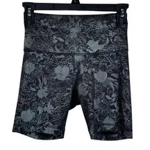 Lululemon SZ 4 Wunder Train HR 6" Foil Shorts Floral Wicking Stretch Quick-Dry