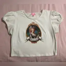 Sugar Thrillz White Crop Top with Marie Antoinette Portrait