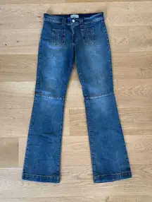 Revice Denim Flare Jeans Low Rise Front Pockets Size 29 Blue