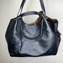 Square Shoulder Bag Large Black Vegan Leather Hobo Tote Sleek