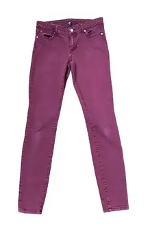 Gap‎ Denim Legging Jegging Size 2R Wine Stretch Cotton Blend Womens 28X29