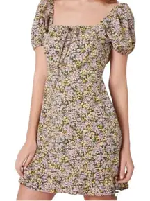 new Sanctuary fresh breeze square neck puff sleeve mini dress ruffle 12 D3 4464