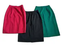 Pinore Skirts Womens 2 Wool 24” Waist Lot Office Gray Green Pink Lined Career