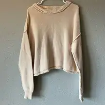 Bohme Long Sleeve Pull Over Cream Knit Sweater