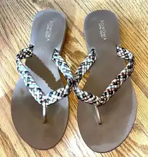 Sonoma Tan Braided Thong Flip Flops- Size 8/8.5M