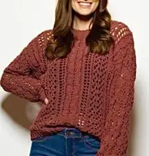 Moon and madison thick cable crochet knit sweater