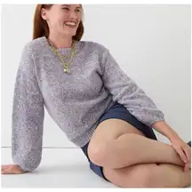 J. Crew Purple Puff Sleeve Crewneck Sweater XL