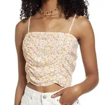 Ruched Calico Crop Camisole MEDIUM Daisy Print Smocked Ruched Nordstorm BP NEW