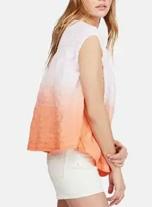 Free People NWT Womens Little Bit of Something Ombre V-Neck Blouse Sz M