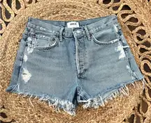 Agolde Women's Frayed Jean Shorts - Light Blue 26